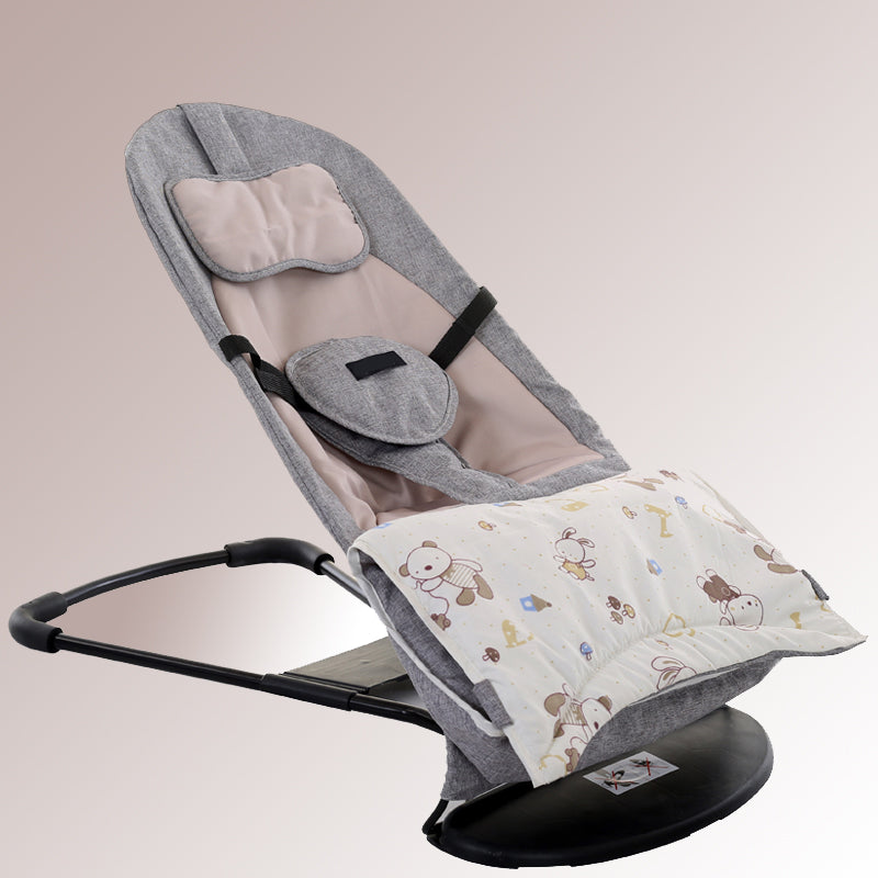 Modern Metal Rocking Crib Cradle Foldable Height Adjustable with Bedding