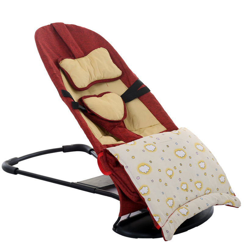 Modern Metal Rocking Crib Cradle Foldable Height Adjustable with Bedding