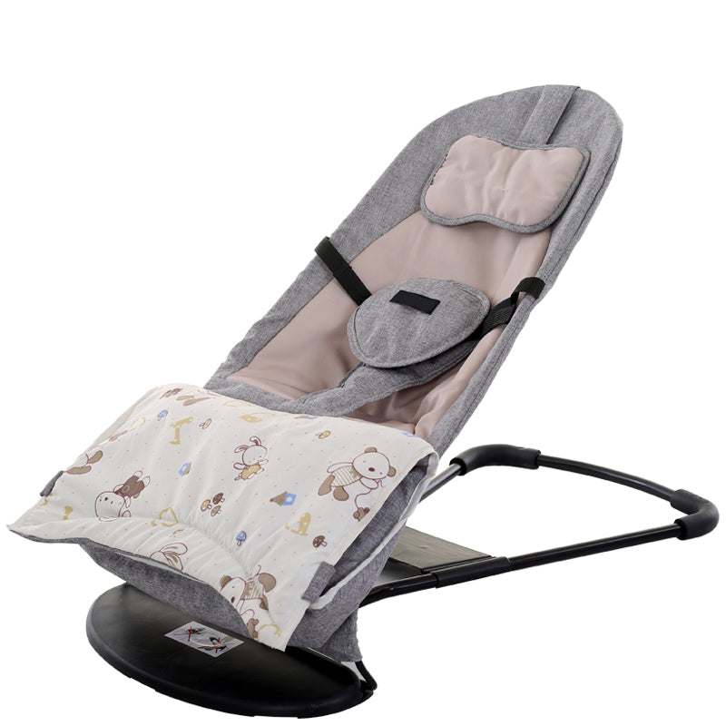 Modern Metal Rocking Crib Cradle Foldable Height Adjustable with Bedding