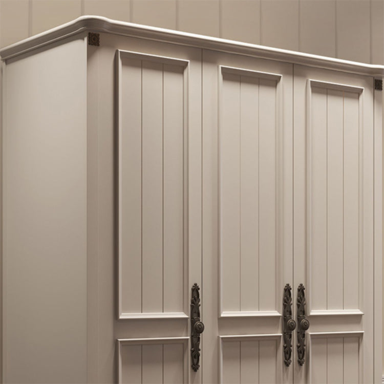 White with Shelves with Garment Rod Manufactured Wood Youth Armoire