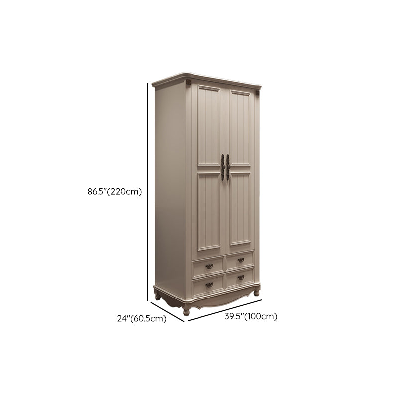 White with Shelves with Garment Rod Manufactured Wood Youth Armoire