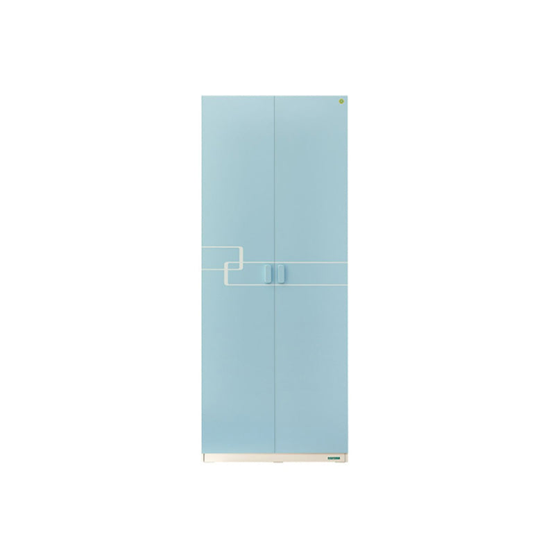 Blue Manufactured Wood with Shelves with Garment Rod Armoire Closet