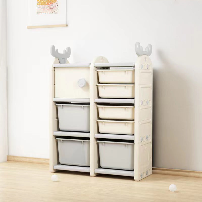 Modern Plastic Standard Kids Bookcase Open Back  in Car Theme