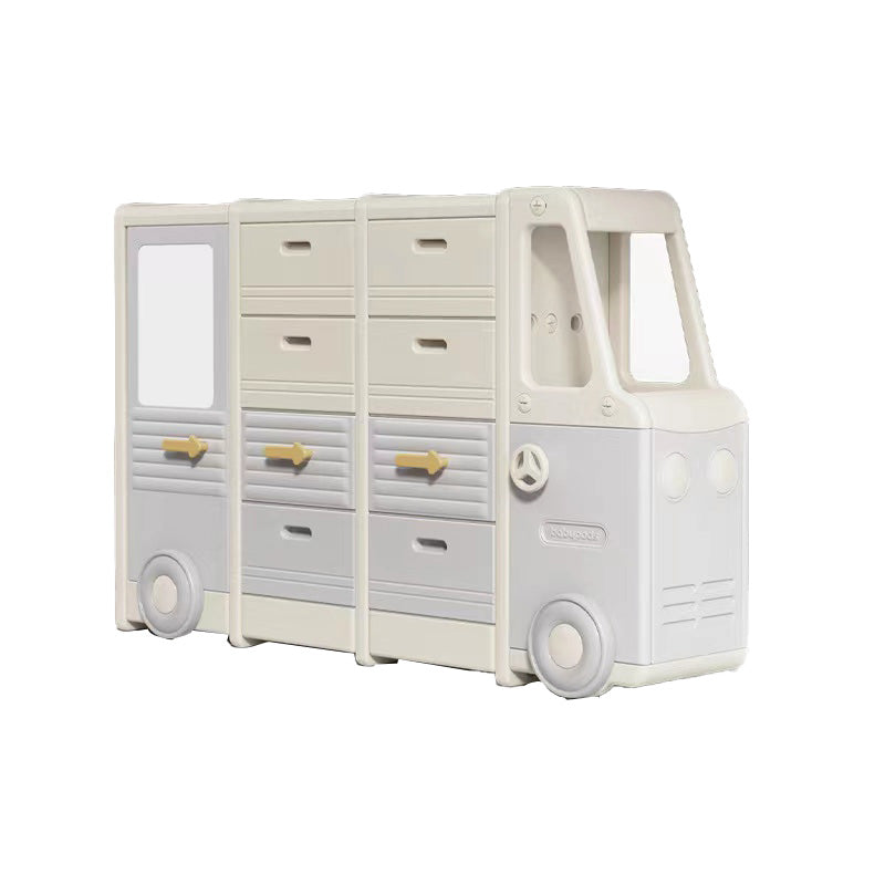 Modern Plastic Standard Kids Bookcase Open Back  in Car Theme