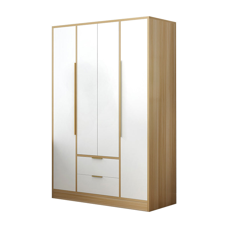 Solid Wood with Drawer with Shelves with Garment Rod Wardrobe Armoire