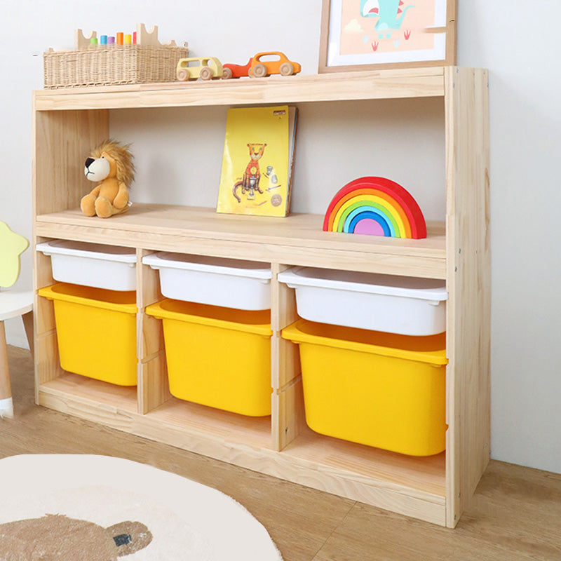 Scandinavian with Closed Back Kids Bookshelf Freestanding with Drawers