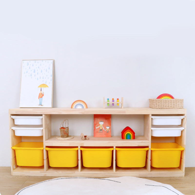 Scandinavian with Closed Back Kids Bookshelf Freestanding with Drawers