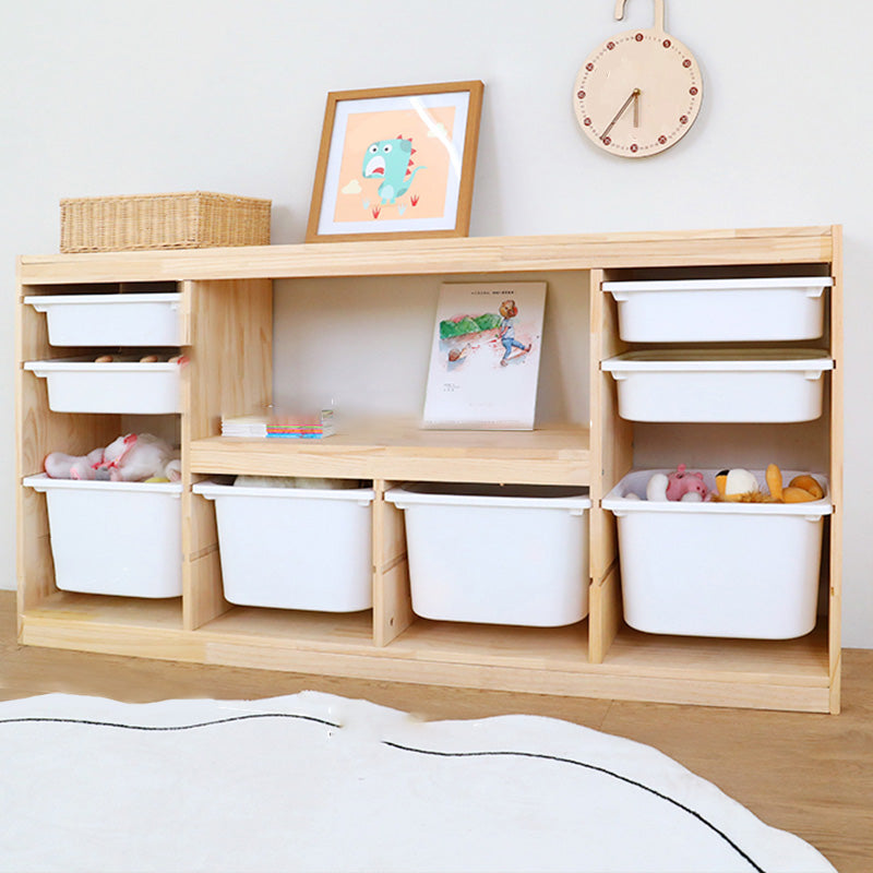 Scandinavian with Closed Back Kids Bookshelf Freestanding with Drawers