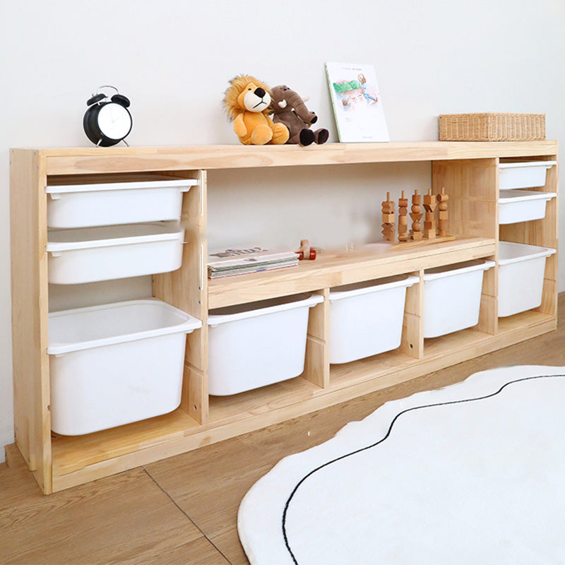 Scandinavian with Closed Back Kids Bookshelf Freestanding with Drawers