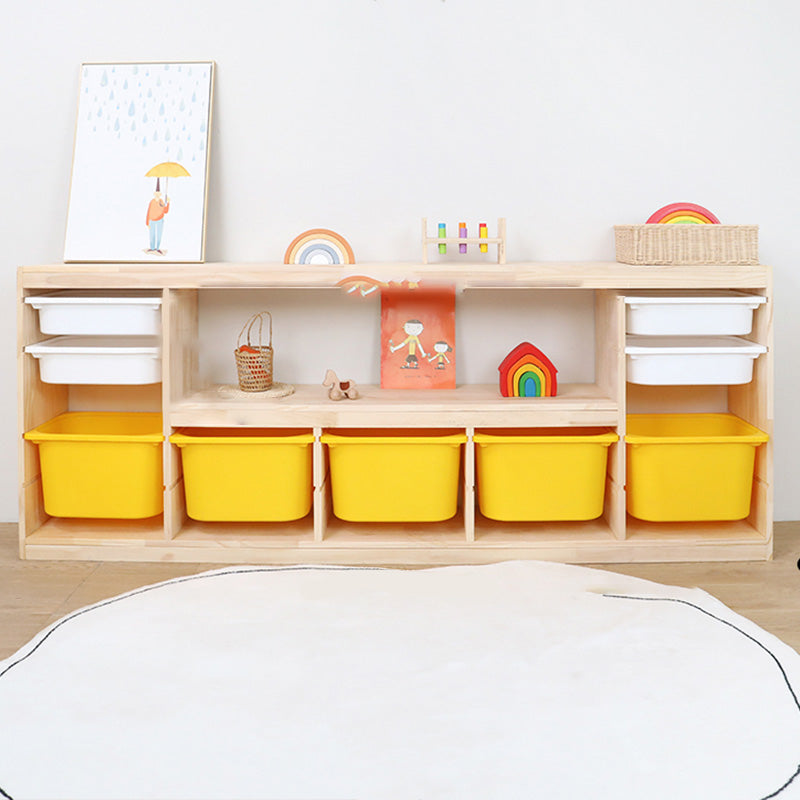 Scandinavian with Closed Back Kids Bookshelf Freestanding with Drawers