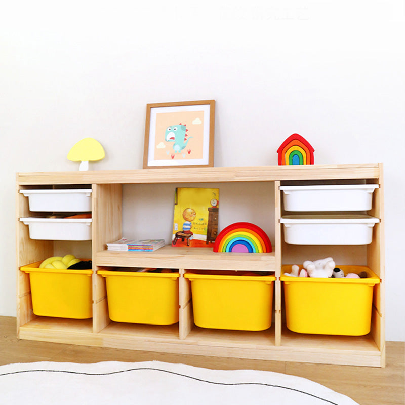 Scandinavian with Closed Back Kids Bookshelf Freestanding with Drawers