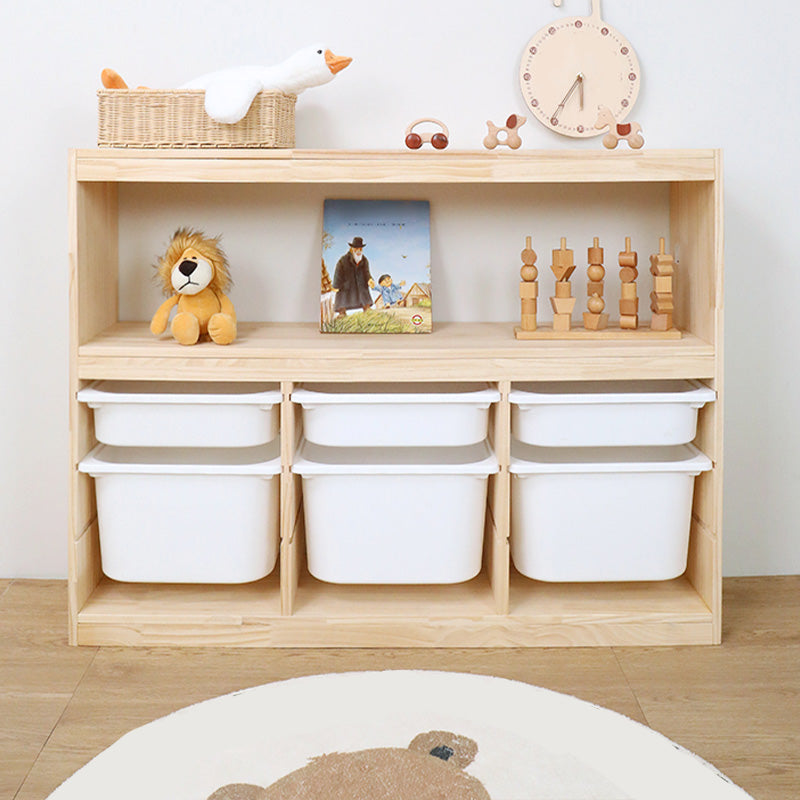 Scandinavian with Closed Back Kids Bookshelf Freestanding with Drawers