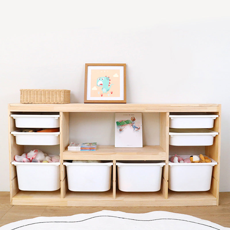 Scandinavian with Closed Back Kids Bookshelf Freestanding with Drawers