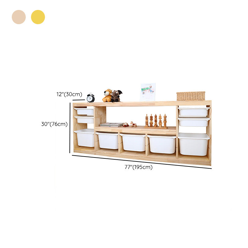 Scandinavian with Closed Back Kids Bookshelf Freestanding with Drawers