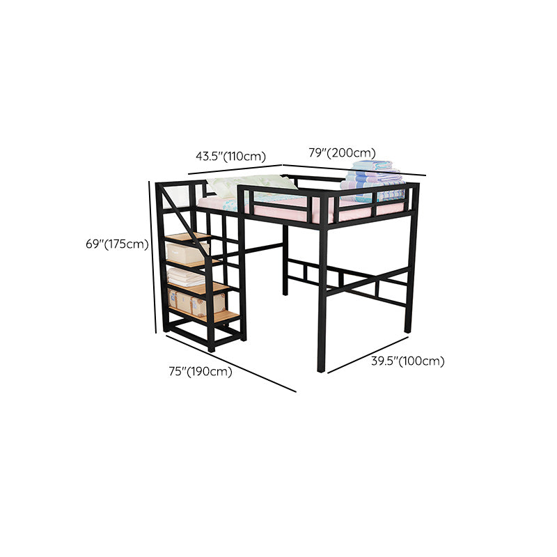 Contemporary No Theme Bunk Bed/Loft Bed in Metal with Guardrails