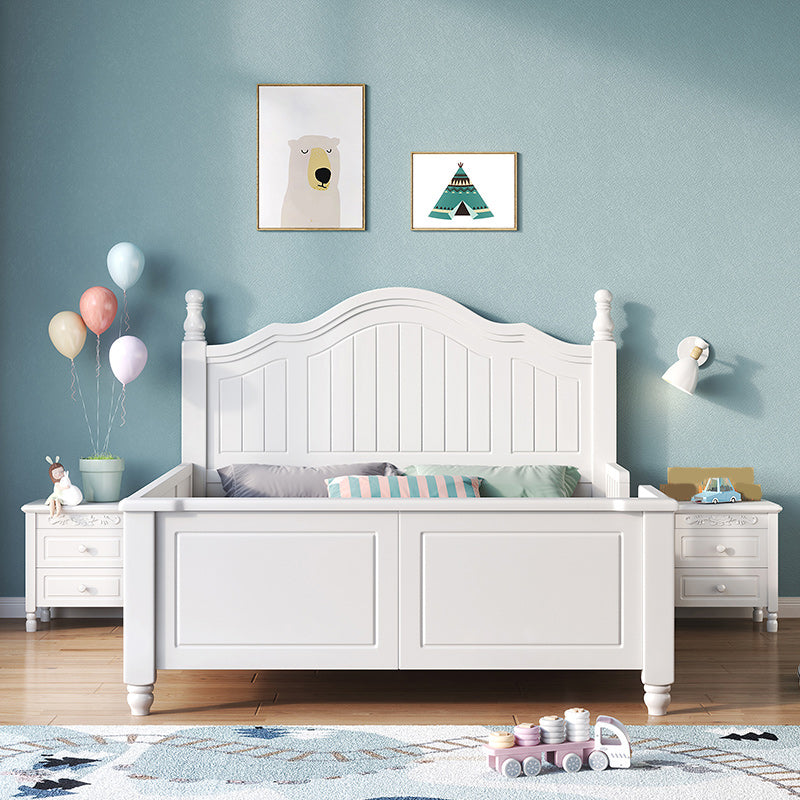 Contemporary Solid Wood Headboard with Guardrails Toddler Bed