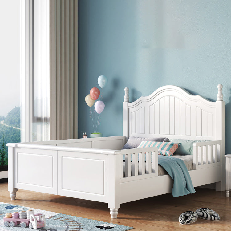 Contemporary Solid Wood Headboard with Guardrails Toddler Bed