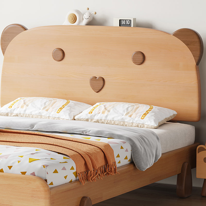 Modern Solid Wood Platform Bed Natural Bed Frame Animals Kids Bed