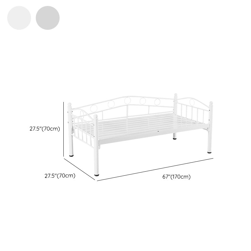 Contemporary Bed with Detachable Guardrails Metal Daybed in White