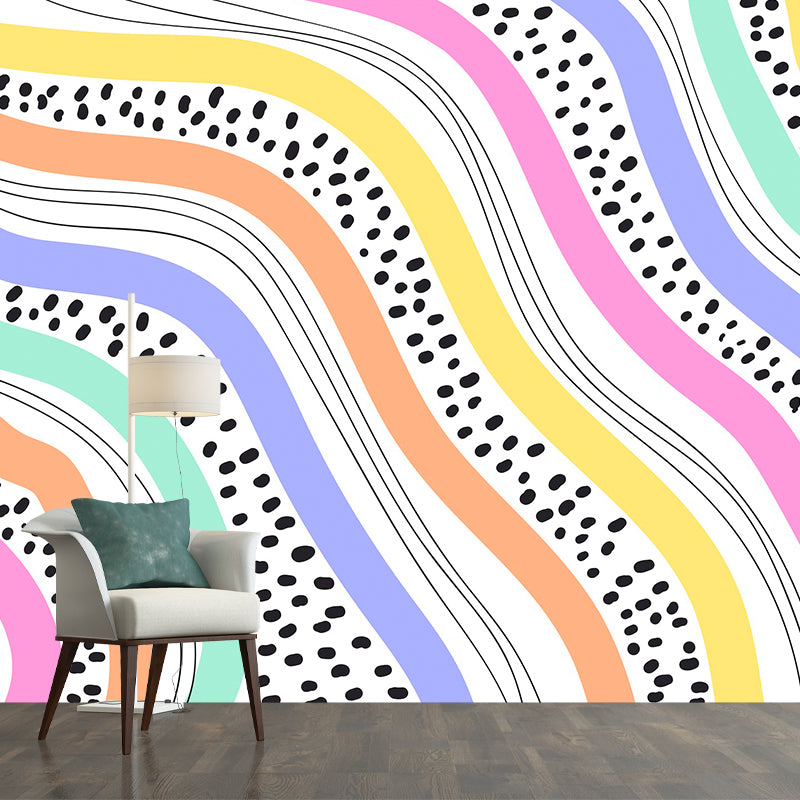Illustration Pattern Mildew Wall Mural Horizontalt for Living Room