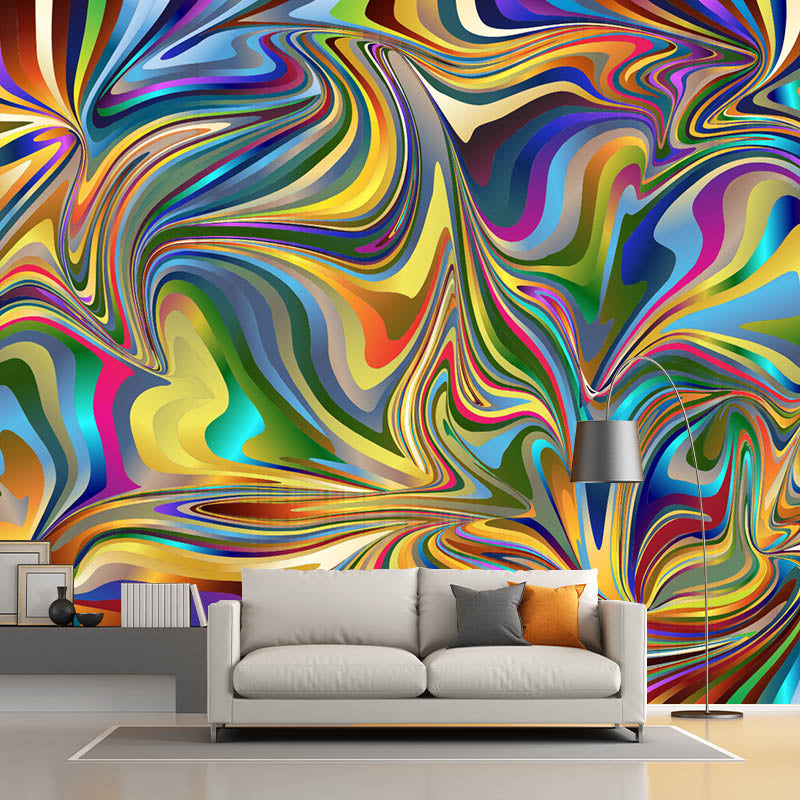 Abstract Illustration Pattern Mildew Wall Mural Horizontalt for Living Room