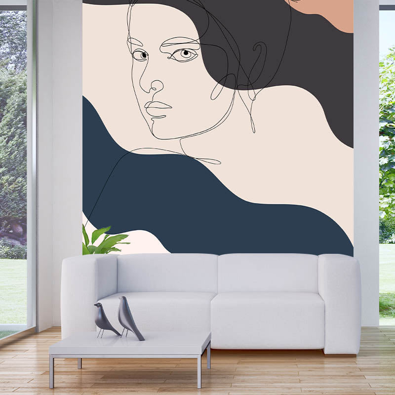 Illustration Pattern Mildew Wall Mural Horizontalt Art for Living Room