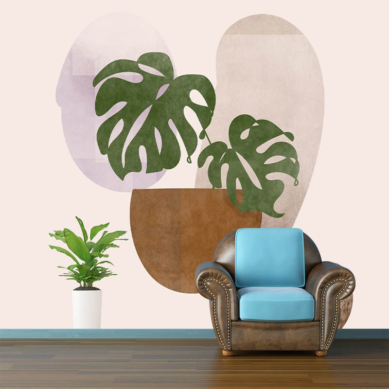 Illustration Pattern Mildew Wall Mural Horizontalt Art for Living Room