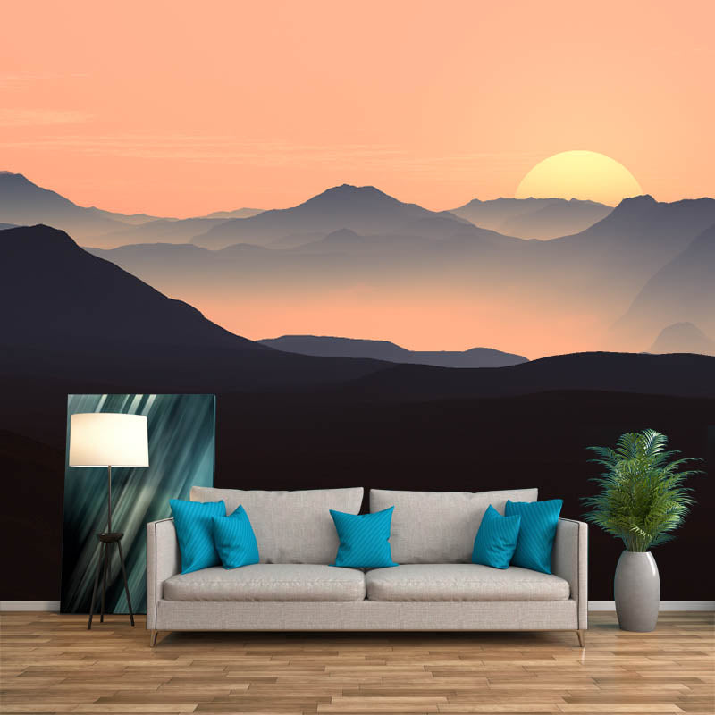 Illustration Pattern Mildew Wall Mural Landscapes for Living Room