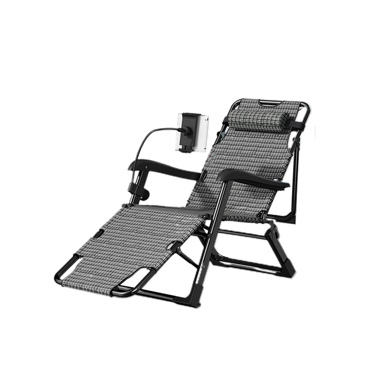 Contemporary Indoor Recliner Chair with Metal Base and Arms and Independent Foot Movement
