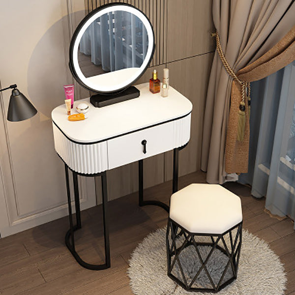 Adjustable Makeup Counter Lighted Mirror Vanity Dressing Table with Drawer