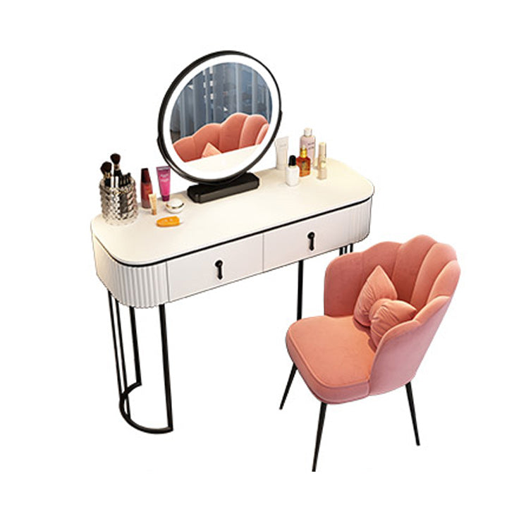 Adjustable Makeup Counter Lighted Mirror Vanity Dressing Table with Drawer