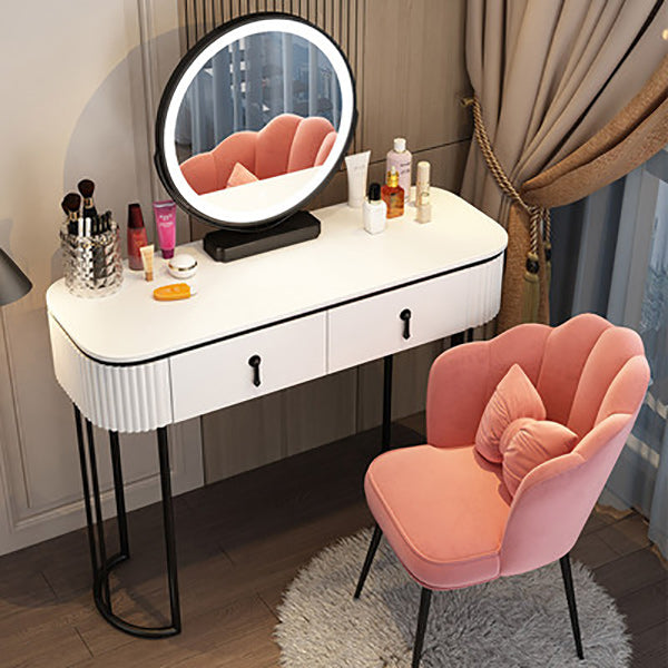 Adjustable Makeup Counter Lighted Mirror Vanity Dressing Table with Drawer