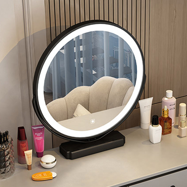 Adjustable Makeup Counter Lighted Mirror Vanity Dressing Table with Drawer