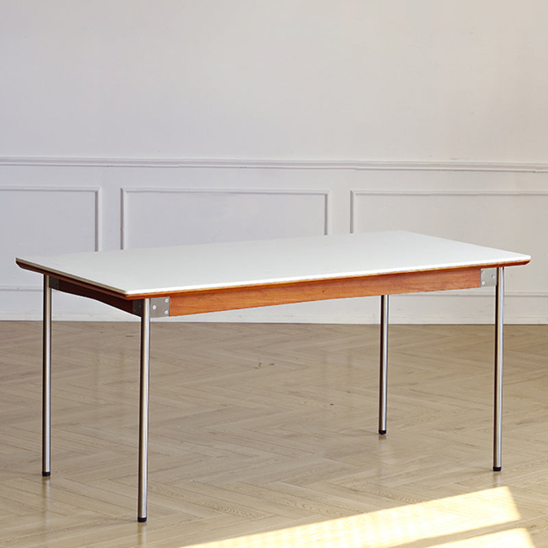 Modern Rectangle Dining Table with Stainless Steel Leg for Living Room