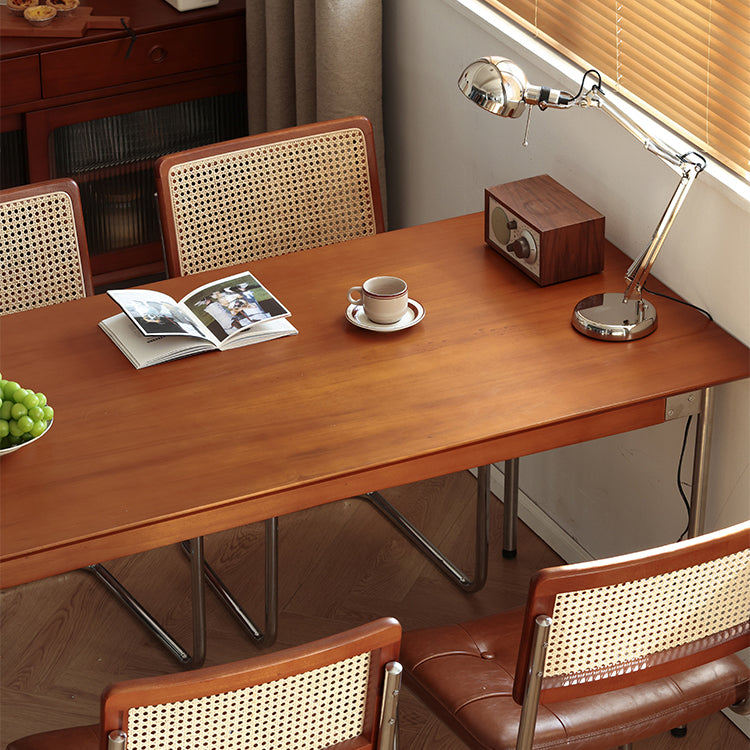 Modern Rectangle Dining Table with Stainless Steel Leg for Living Room