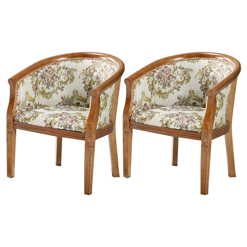 Traditional Style Dining Chair Upholstered Solid Wood Arm Chair for Hotel