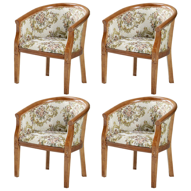 Traditional Style Dining Chair Upholstered Solid Wood Arm Chair for Hotel