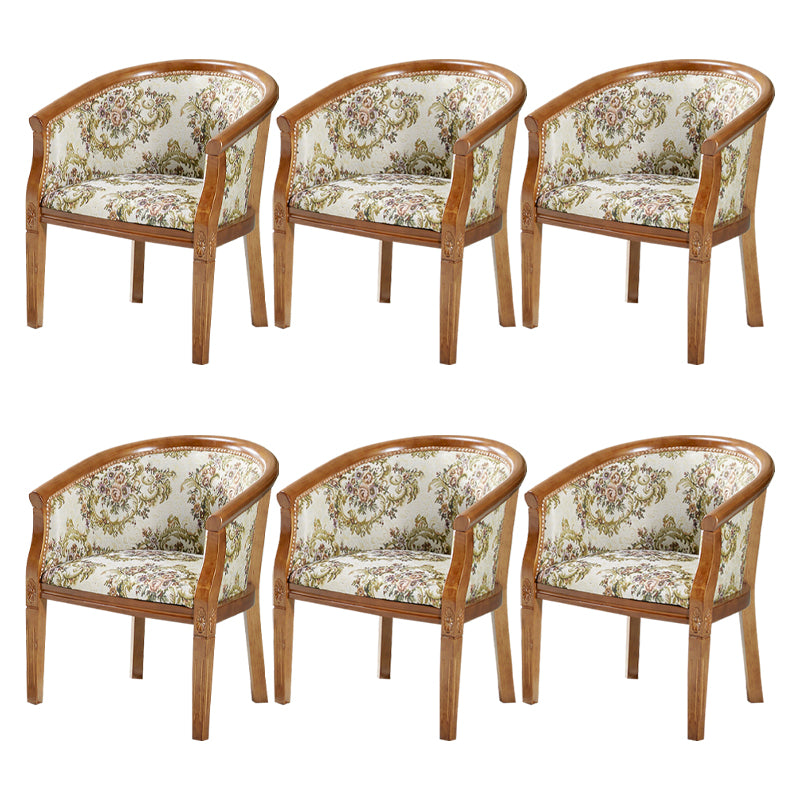 Traditional Style Dining Chair Upholstered Solid Wood Arm Chair for Hotel