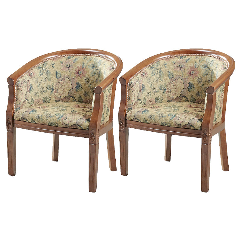 Traditional Style Dining Chair Upholstered Solid Wood Arm Chair for Hotel