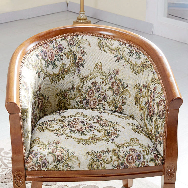 Traditional Style Dining Chair Upholstered Solid Wood Arm Chair for Hotel
