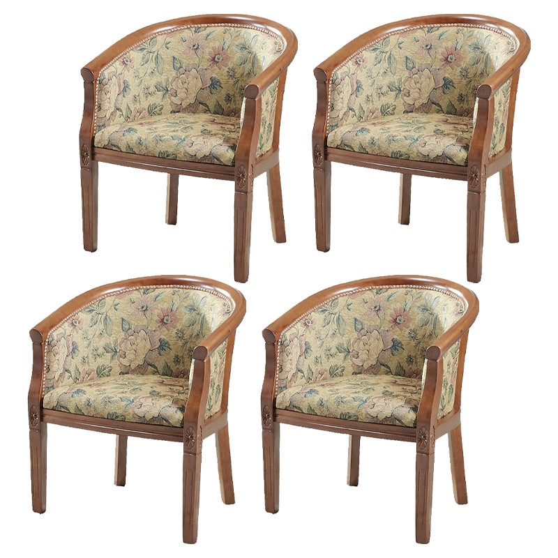 Traditional Style Dining Chair Upholstered Solid Wood Arm Chair for Hotel