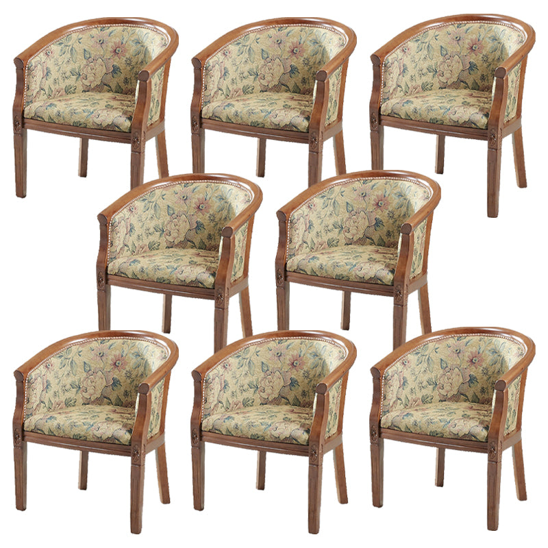 Traditional Style Dining Chair Upholstered Solid Wood Arm Chair for Hotel