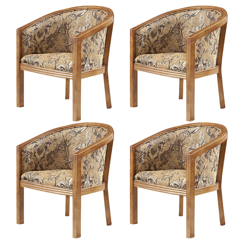 Traditional Style Dining Chair Upholstered Solid Wood Arm Chair for Hotel