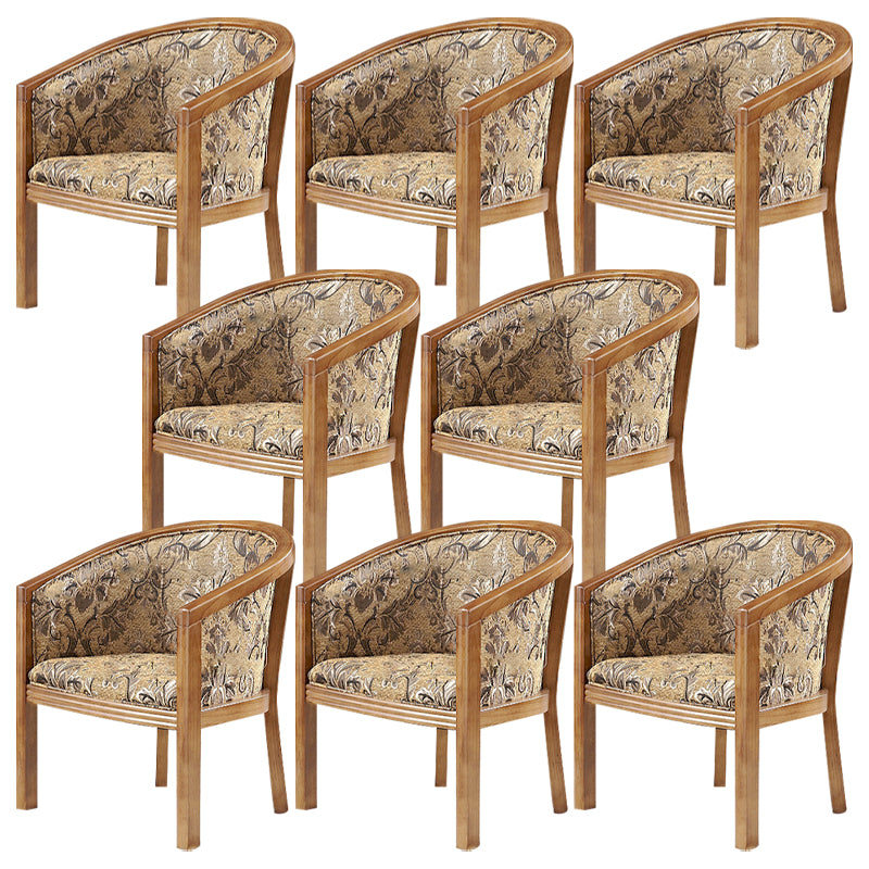 Traditional Style Dining Chair Upholstered Solid Wood Arm Chair for Hotel