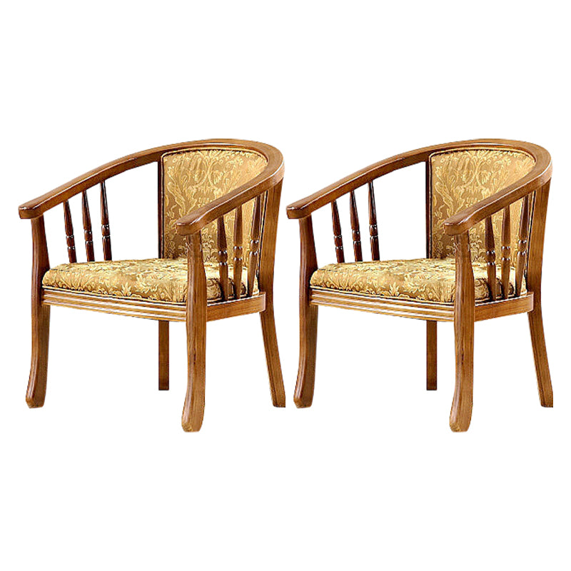 Traditional Style Dining Chair Upholstered Solid Wood Arm Chair for Hotel
