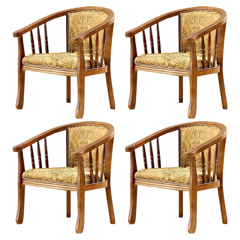 Traditional Style Dining Chair Upholstered Solid Wood Arm Chair for Hotel