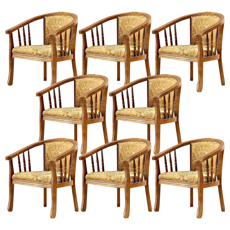 Traditional Style Dining Chair Upholstered Solid Wood Arm Chair for Hotel