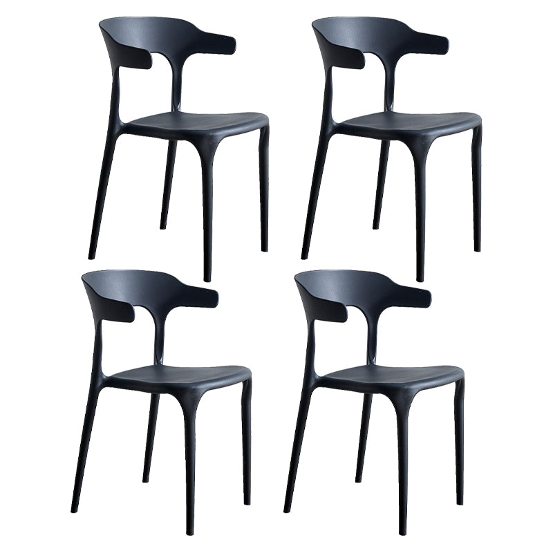 Modern Style Dining Chair Plastic Open Back Arm Chair for Living Room