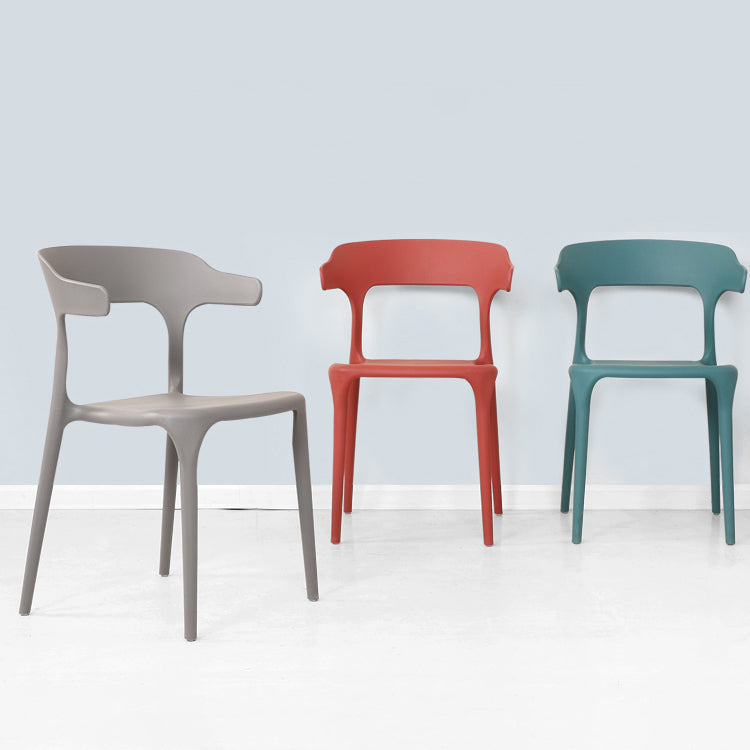 Modern Style Dining Chair Plastic Open Back Arm Chair for Living Room