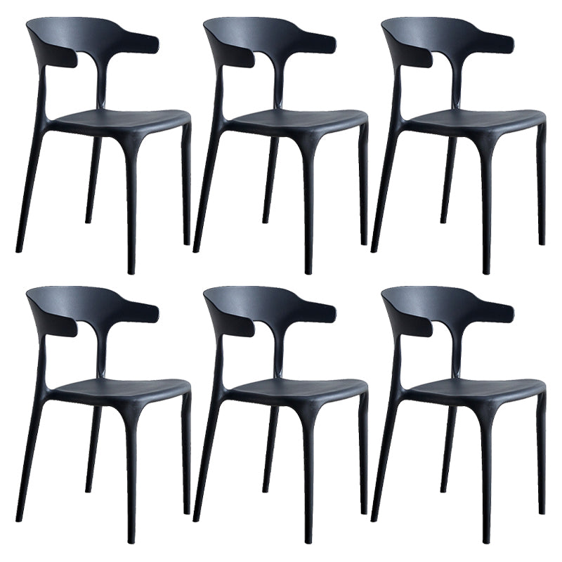 Modern Style Dining Chair Plastic Open Back Arm Chair for Living Room